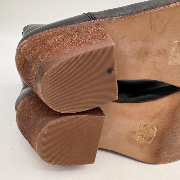 MADEWELL Charley Womens Black Leather Ankle Boots Side Zip Stacked Heel Size 9 - Picture 7 of 10